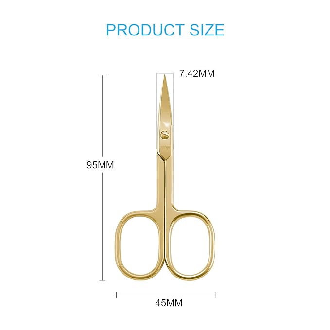 LIVINGO Professional Nail Cutter Scissors, Eyebrows/Eyelash Use, 3.5" Gold - Image 2