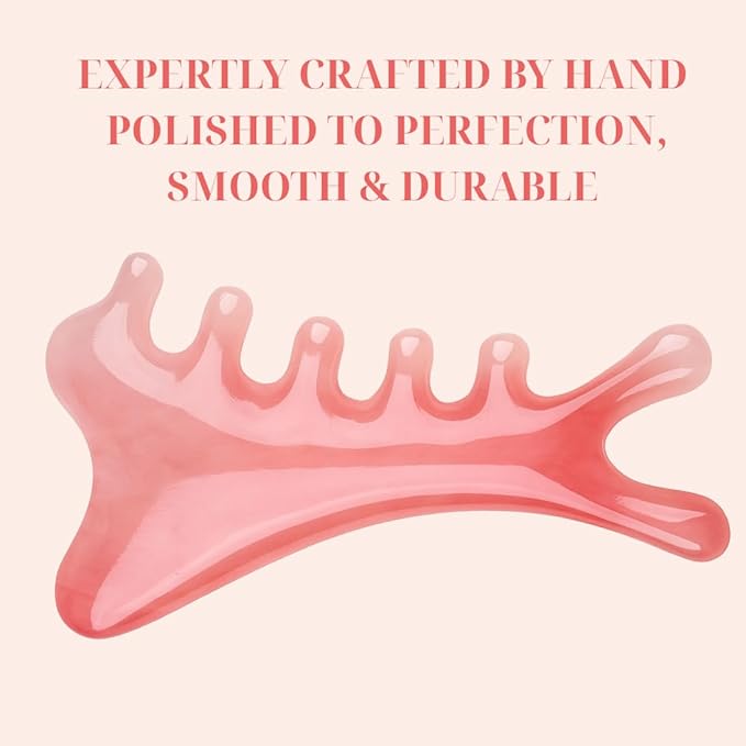 Pink Gua Sha & Massage Comb Set – Massage Tool - Image 6