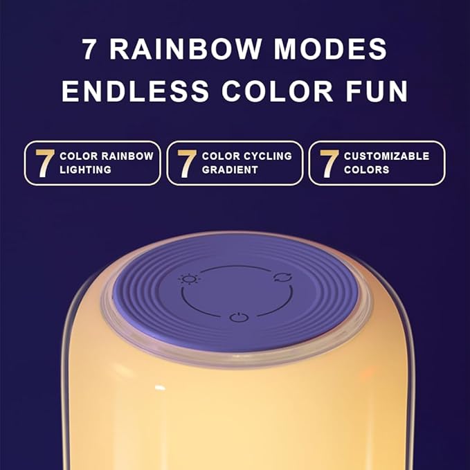 Touch Night Light Rechargeable LED Mood Lamp 7 RGB Color Ambience Lighting - Image 5