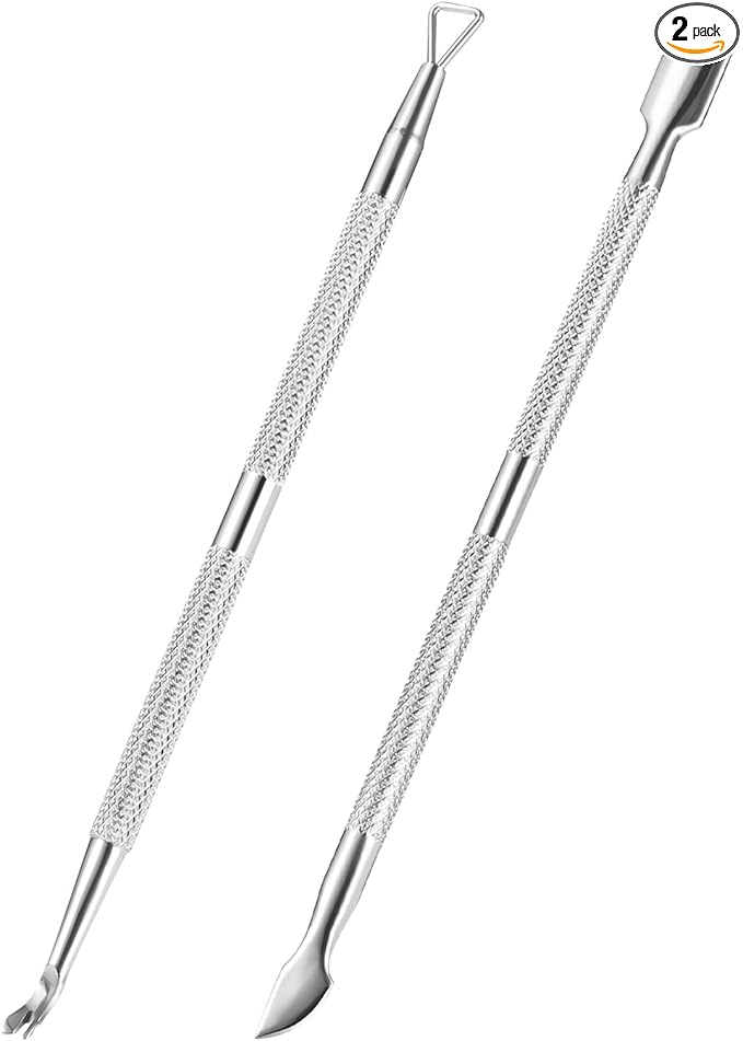 2PCS Cuticle Pusher and Cutter Remover, Xunxmas Salon Nail Scraper by XUNXMAS