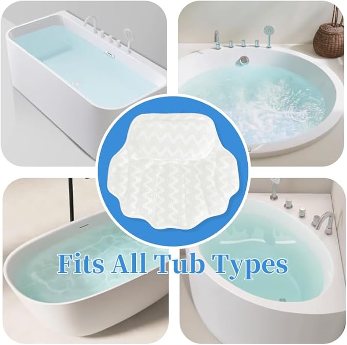 Super Thick Bath Pillow, Soft and Comfortable Bath Pillow, 4D mesh Fabric and 6 - Image 5