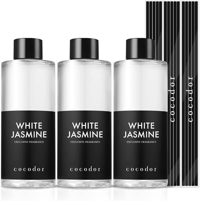 COCODOR Reed Diffuser Oil Refill/White Jasmine /6.7oz / 3 Pack/Aromatherapy by COCODOR