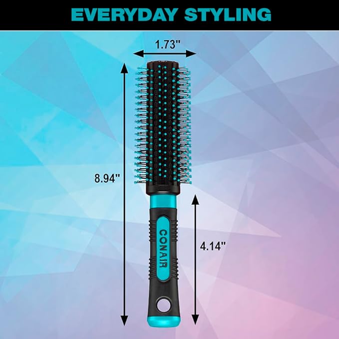 Conair Grip & Style Round Brush, Nylon Bristle Hair Brush - Image 4
