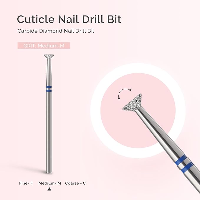 MelodySusie 4mm Inverted Tapered Cuticle Clean Nail Drill Bit 3/32'', - Image 4