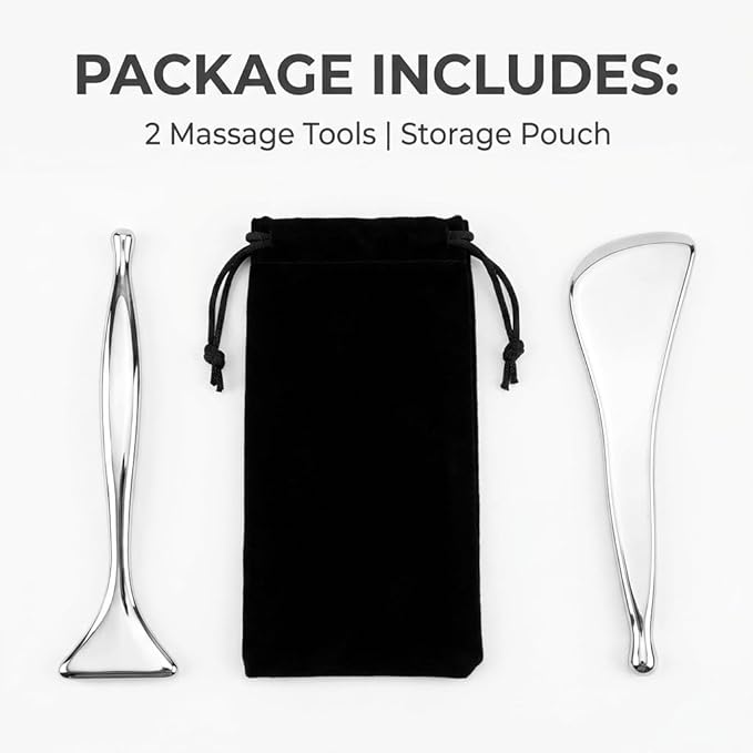 2-Pack 2-in-1 Acupressure Massage Pen Set, Stainless Steel Gua Sha Scraper & - Image 2