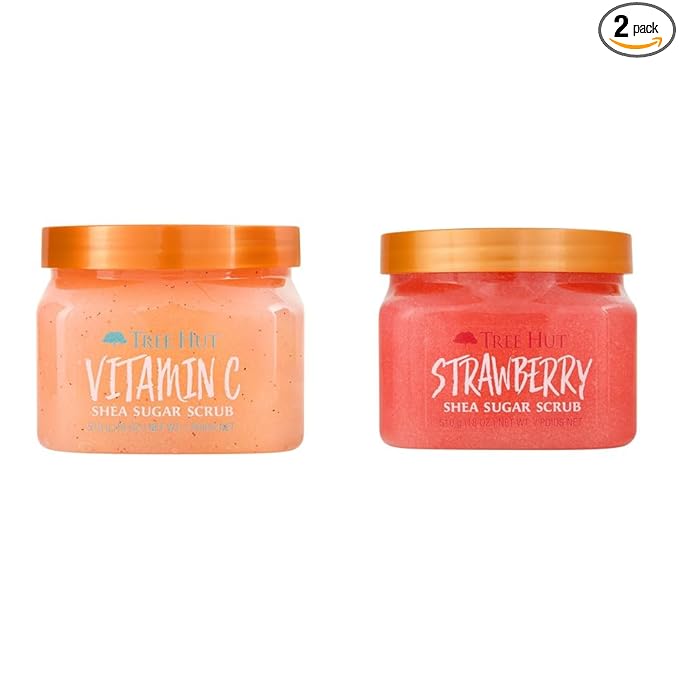 Tree Hut Vitamin C and Strawberry Shea Sugar Body Scrubs, Both 18 oz, Ultra by Unknown