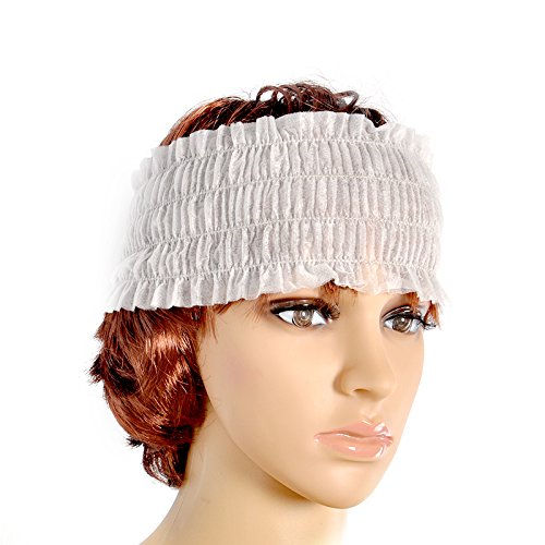 Disposable Facial Spa Headbands Individual Wrapped 100 Count White - Image 3