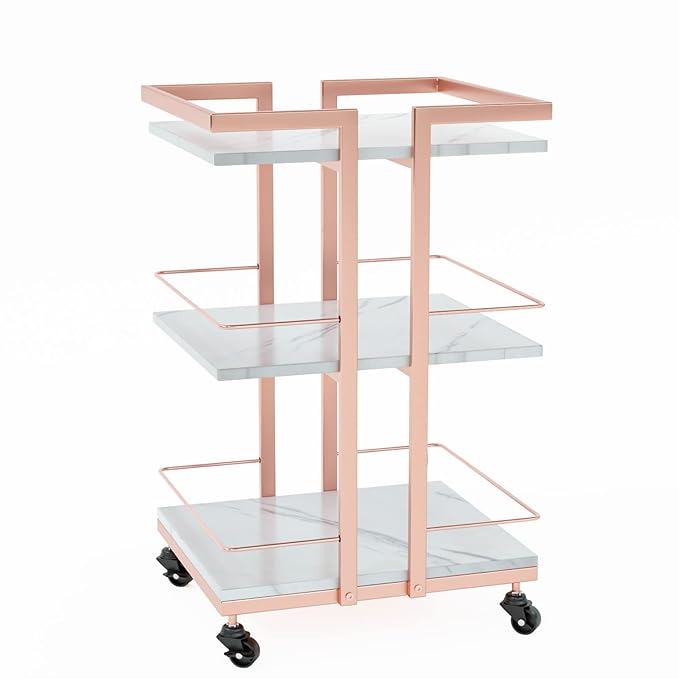 Esthetician Cart with Wheels Utility Salon Rolling Trolley, Mobile Storage by OmySalon