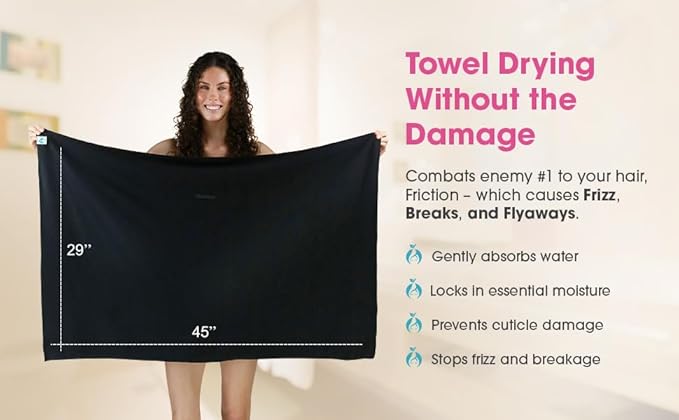 Hair RePear The Ultimate Hair Towel – Generous 29" x 45" Cotton Hair Towel - Image 6