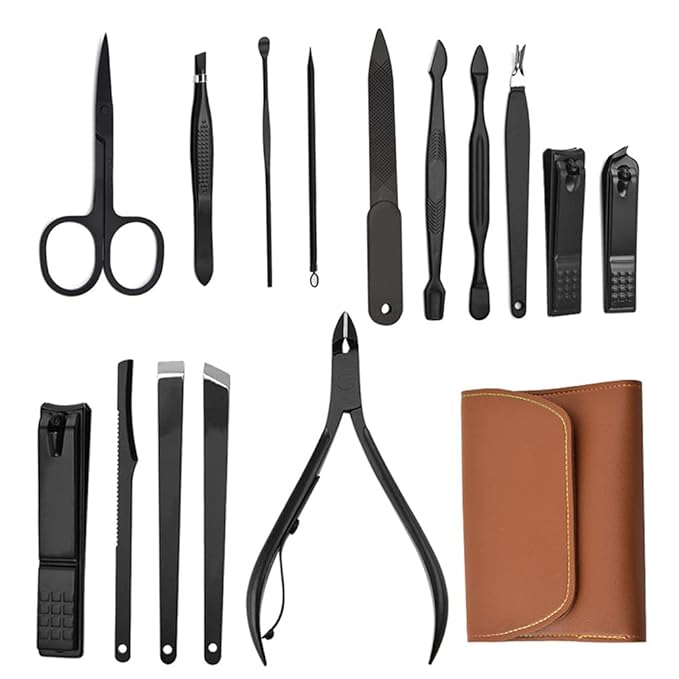 16 Pieces Manicure Set, Pedicure Kit, Nail Clippers, Stainless Steel - Image 2