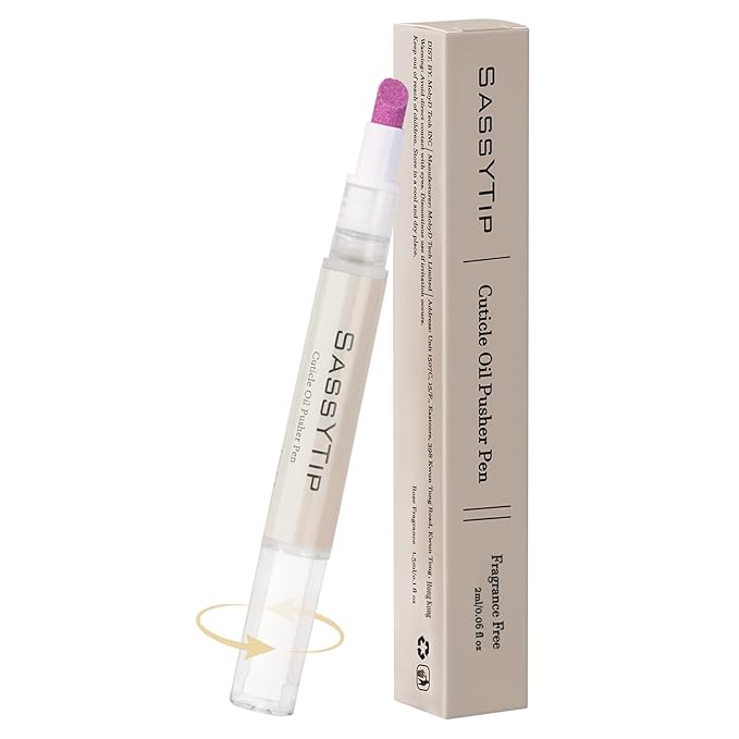 Ceramic Cuticle Pusher & Oil Pen, 2ml Rose/Lavender/Fragrance Free Scented Nail by SASSYTIP