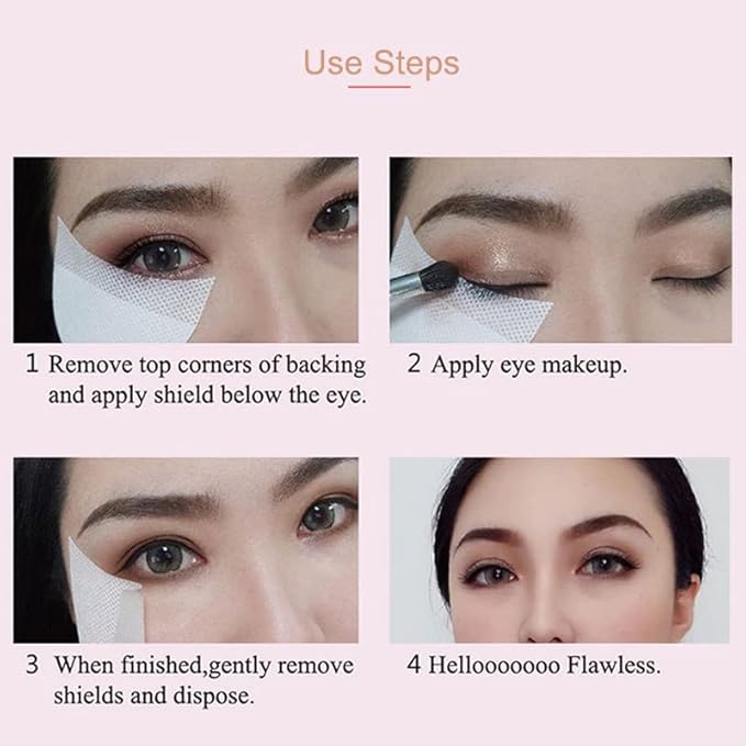Faiteary 150pcs Eyeshadow Shields, Lint Free Eyeshadow Stencil Gel Pad Under - Image 3