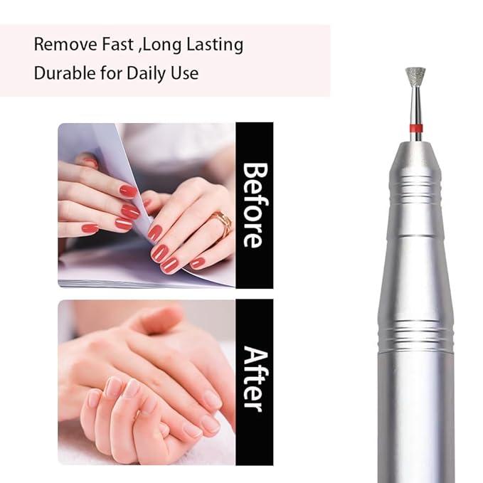 10pcs Inverted Cone Cuticle Drill Bits, Carbide Diamond Nail Bits - Image 4