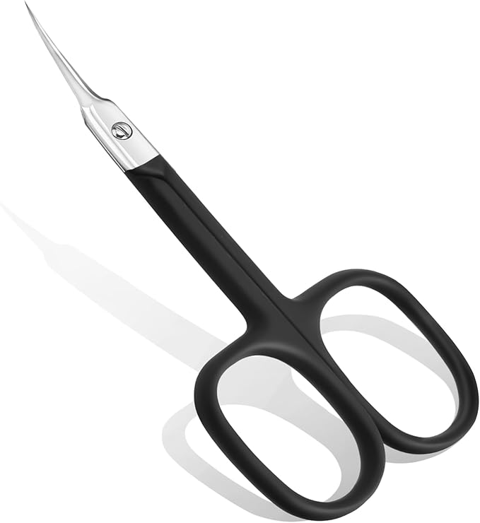 Lermende Cuticle Scissors Extra Fine Curved, Portable Stainless Steel Manicure by Lermende
