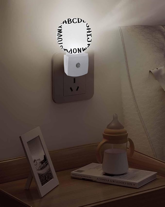 Night Lights Auto Sensor Alphabet Night Light White Modern Minimalist Letter - Image 5