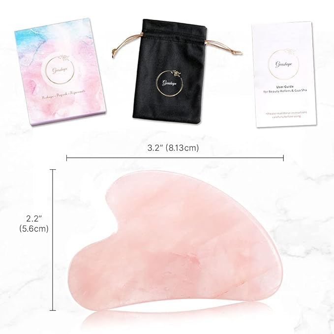 Natrual Rose Quartz Gua Sha Facial Tools | Guasha Tool - Image 6