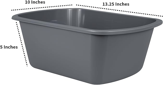 Vakly Wash Basins – Rectangular Plastic 7-Quart Graduated Hospital Soaking Tub - Image 3