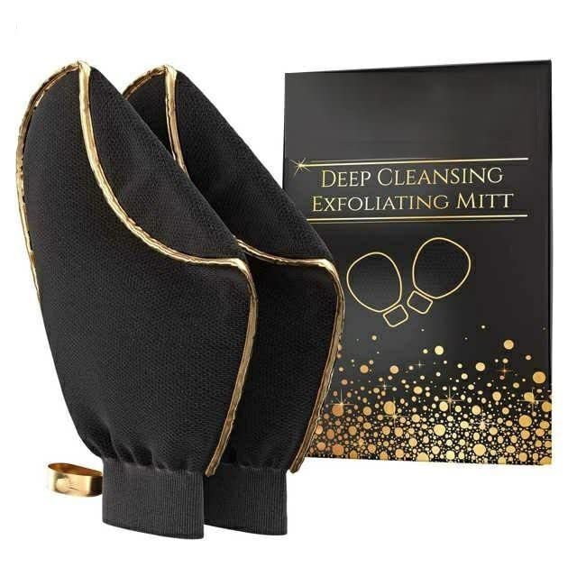 2 pcs Deep Exfoliating gloves Mitt Body Scrub, kessa hammam Glove Body Scrubber - Image 6