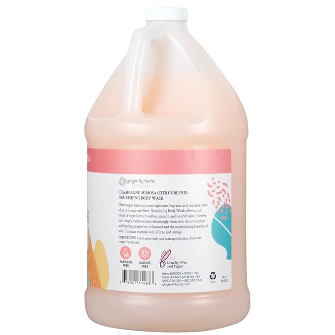 Ginger Lily Farms Botanicals Nourishing Body Wash, Champagne Mimosa, 100% Vegan - Image 2