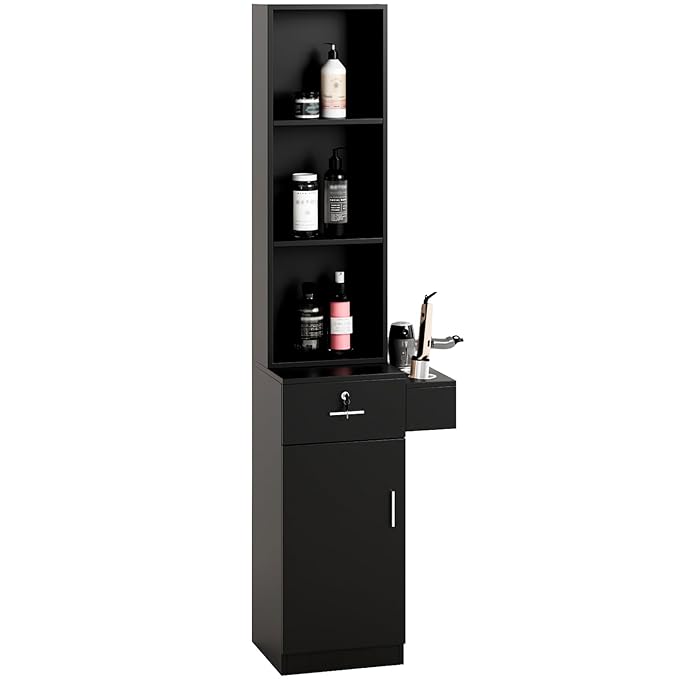 mefeir Salon Station, Barber Hair Stylist Storage Cabinet by mefeir