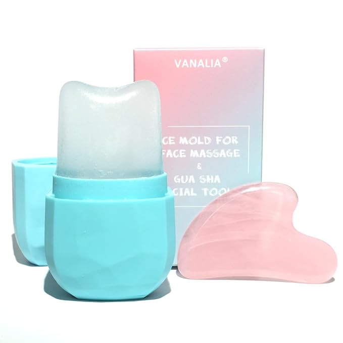 Ice Roller for Face and Eye, Gua Sha Facial Massage, Beauty Set by VANALIA