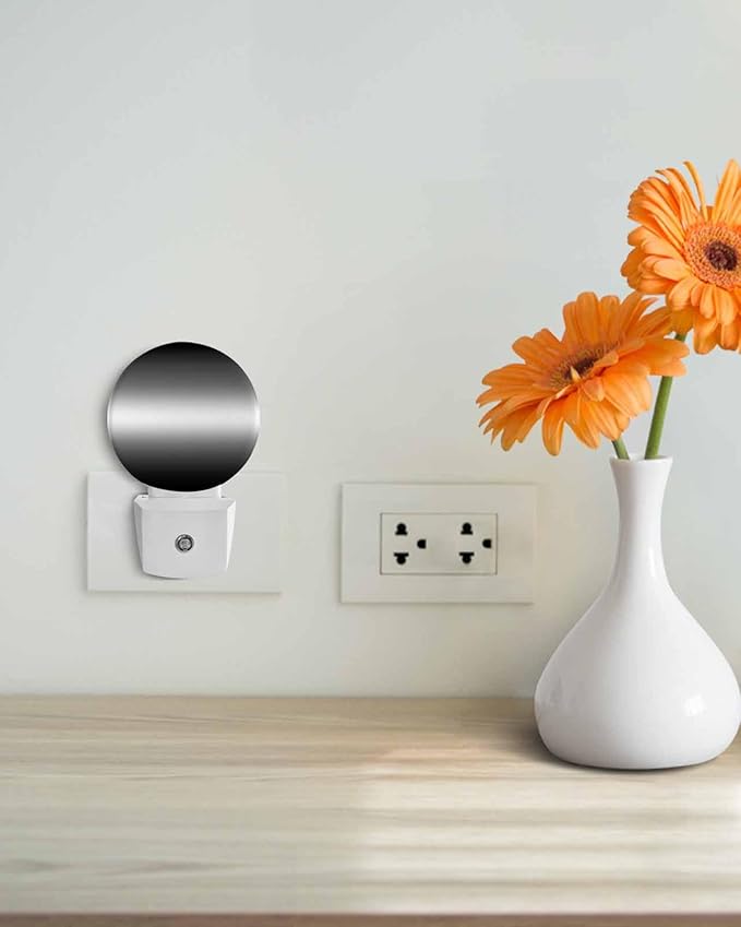 Night Lights Auto Sensor Black Ombre Night Light Solid Color Round Lamp Plug-in - Image 4