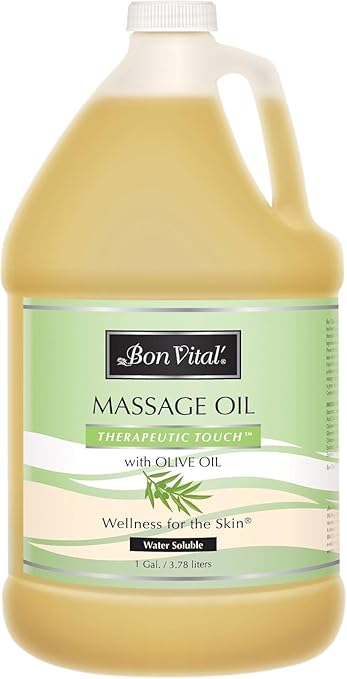 Bon Vital' Therapeutic Touch Massage Oil, 1-Gallon Bottle, Unscented Massage Oil by BonVital