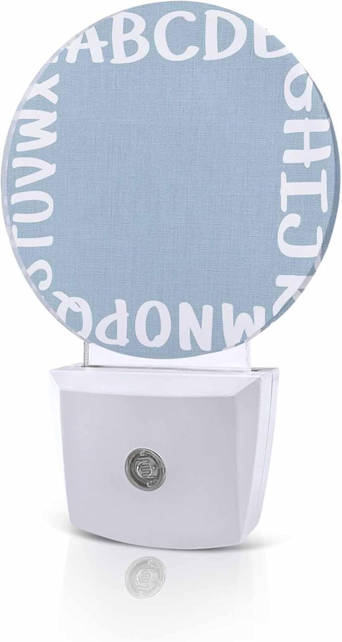 Night Lights Auto Sensor Alphabet Night Light Teal Blue Modern Minimalist by Home+L6