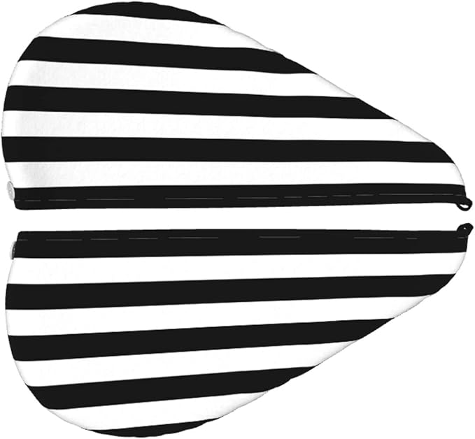 Black and White Stripe Hair Towel Wrap Microfiber Fast Drying Hair Turban - Image 3