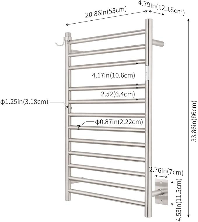 Wall Mounted Towel Warmer 12 Bars - Image 6