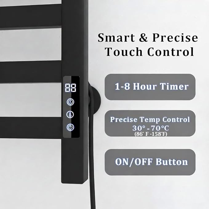 8-Bar Towel Warmer with with Top Warmer Shelf, Electric Towel Rack Set with - Image 5