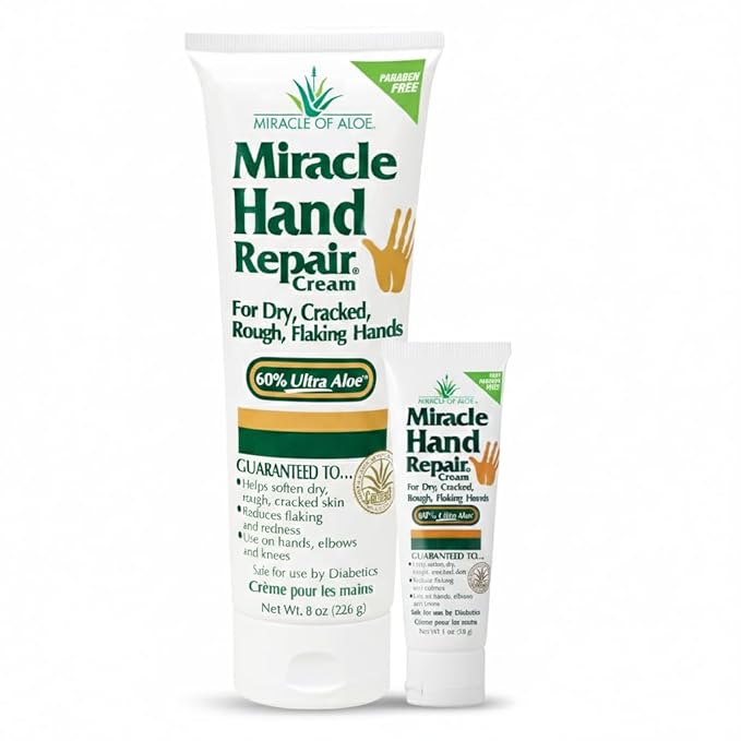 Miracle Hand Repair Cream for Dry Cracked Hands Best Healing Hand Cream by MiracleofAloe%C2%AE