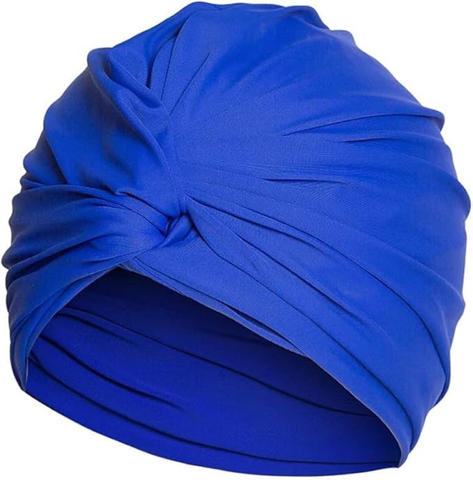 Pleated Fabric Swimming Cap Women Ladies Long Hair Swim Cap Ear Protecting - Image 2