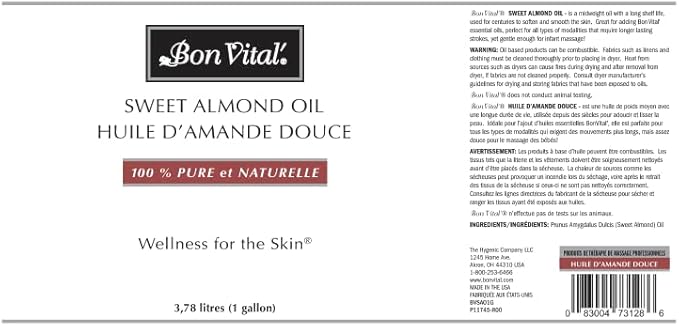 Bon Vital' Sweet Almond Oil Skin & Hair Moisturizer & Gentle Massage Oil - Image 2