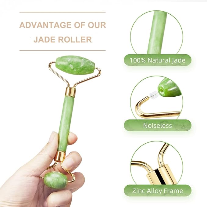 AECW 3-in-1 Natural Jade Roller and Gua Sha Set - Image 2