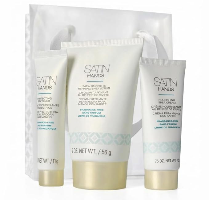 Satin Hands Fragrance-Free Deluxe Mini Set – 3-Step Hand Care Kit - Image 2