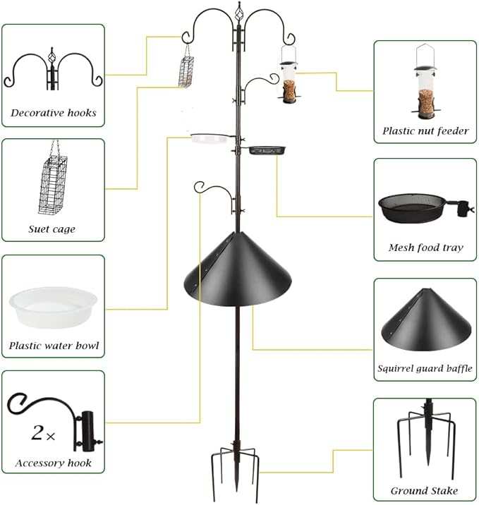 Bird Feeder Pole with Squirrel Baffle - Image 7