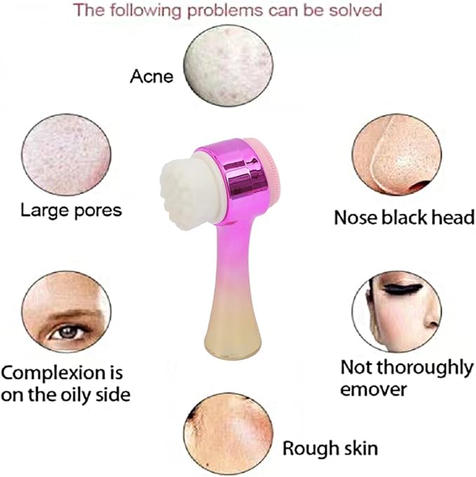 Facial Cleansing Brush 2 in 1Double-Sided Facial Cleaning Brush - Image 4