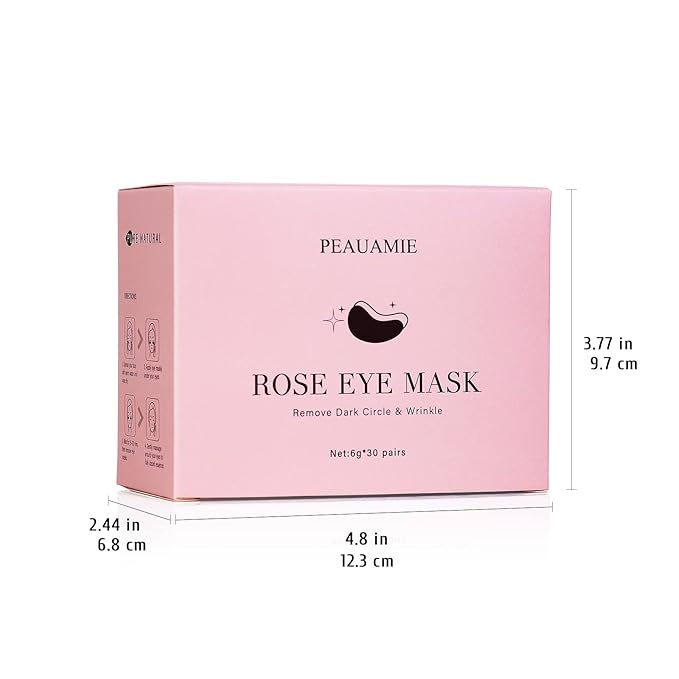 PEAUAMIE Under Eye Patchs Rose Eye Mask - Image 8