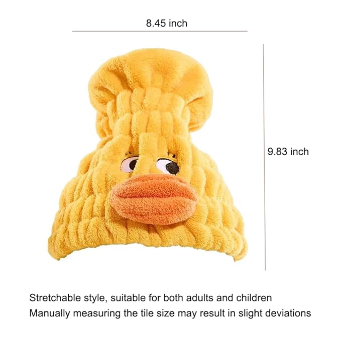 2-Pack Ultra Absorbent Boys Duck Hair Dry Wrap Towel, Cute Animal Quick Drying - Image 3