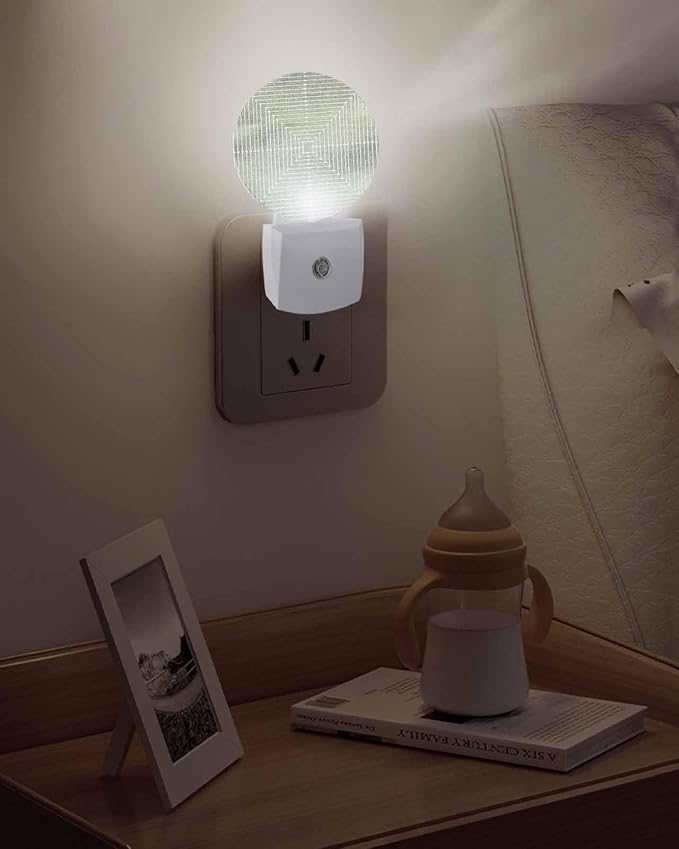 Night Lights Auto Sensor Sage Green Aesthetic Night Light Lines Perspective Box - Image 5