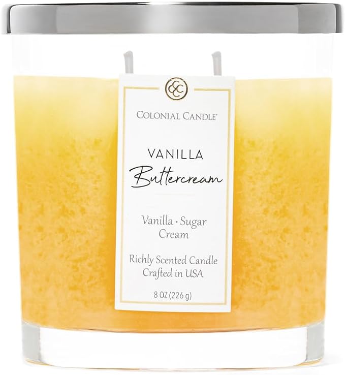Colonial Candle Vanilla Buttercream Scented Candle Jar, Highly Fragranced by ColonialCandle
