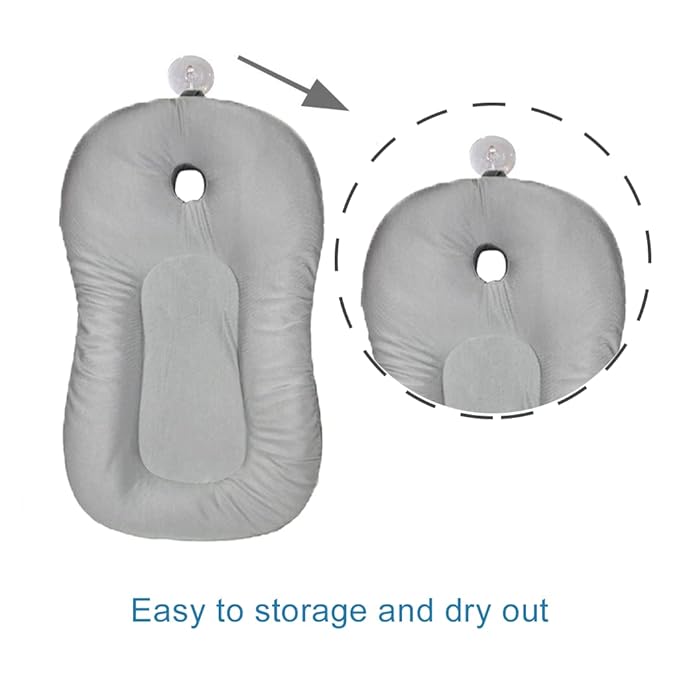 Baby Bath Mat, KAKIBLIN Baby Bath Cushion Soft Anti-Slip Bath Pad Toddler Bath - Image 4