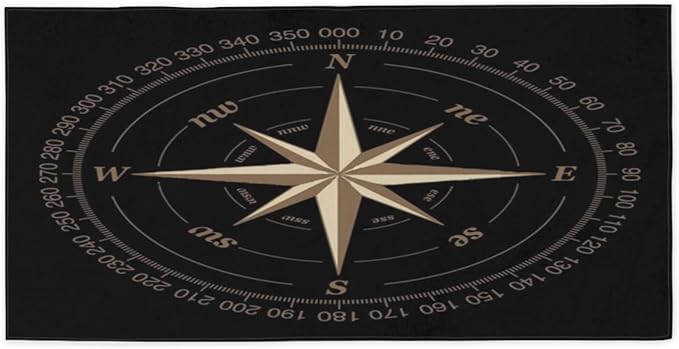 Compass Rose Beach Towel Oversized Quick Dry Beach Blanket Microfiber Sand Free - Image 3