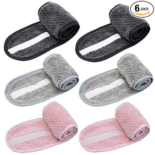 Simnice 6 Pieces Spa Facial Headbands Adjustable Head Wraps by Simplebutnice