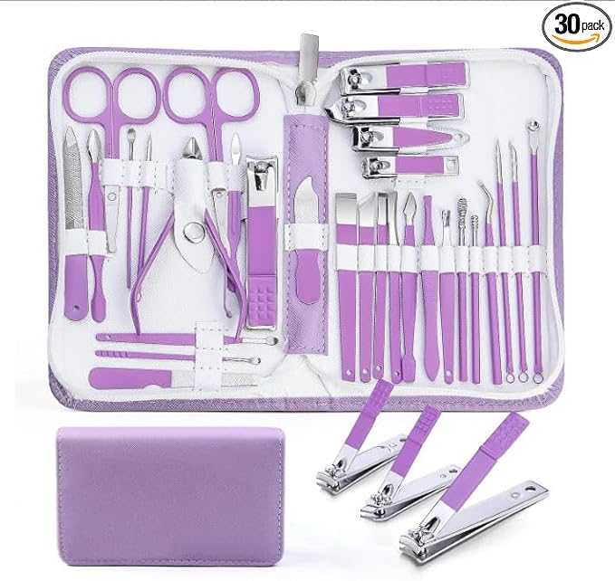 Manicure kit for Women Personal Nail Care Kit, 30 in 1 Professional Stainless by AndreaBeautyLife