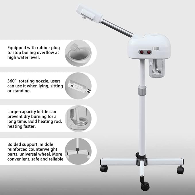 Facial Steamers, Hot Ozone Face Steamer on Wheels - Image 8