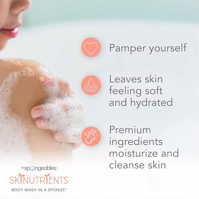 Spongeables Body Wash in a 20+ Wash Sponge, Sweet Grapefruit - Image 4