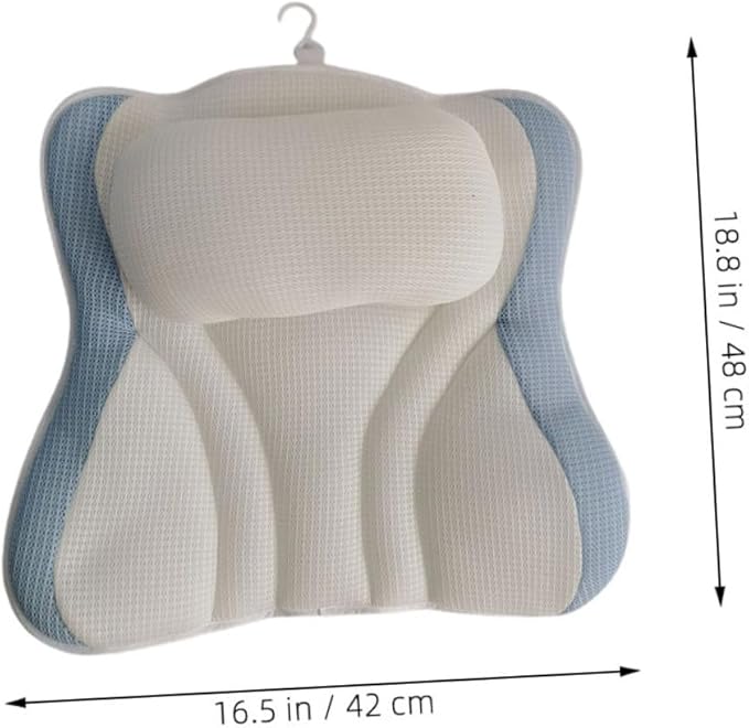 Bath Pillow for Tub with Suction Cups, Mesh Bath Neck Pillow 48x42x10cm - Image 6