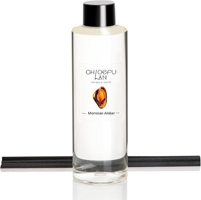 Chloefu LAN Morrocan Amber Scented Oil Diffuser Refill 6.76 fl oz Natural by ChloefuLANScentedCandles